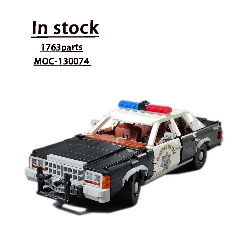 Décennie s de construction de voiture de police civile modèle MOC-130074New, patrouille d'autoroute, marijuana 1763 parties, blocs de construction de Noël pour garçons, cadeaux de jouets pour enfants