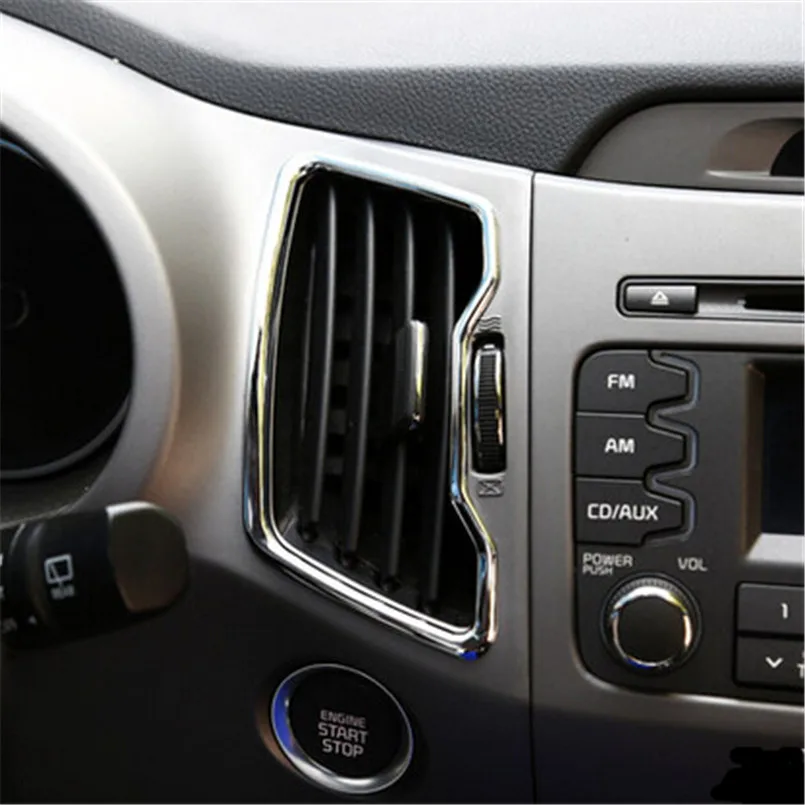 For Kia Sportage 2011 2012 2013 2014-2015 Car styling Air Condition Vent Outlet Decorative Trim Sticker Auto Accessories