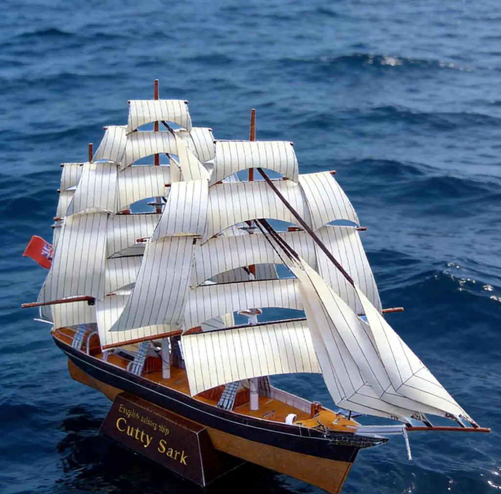 Cutty Sark Paper Model - DIY Handcraft Origami Kit Educational Activity Toy Students Creative Paper Model For Collection Display