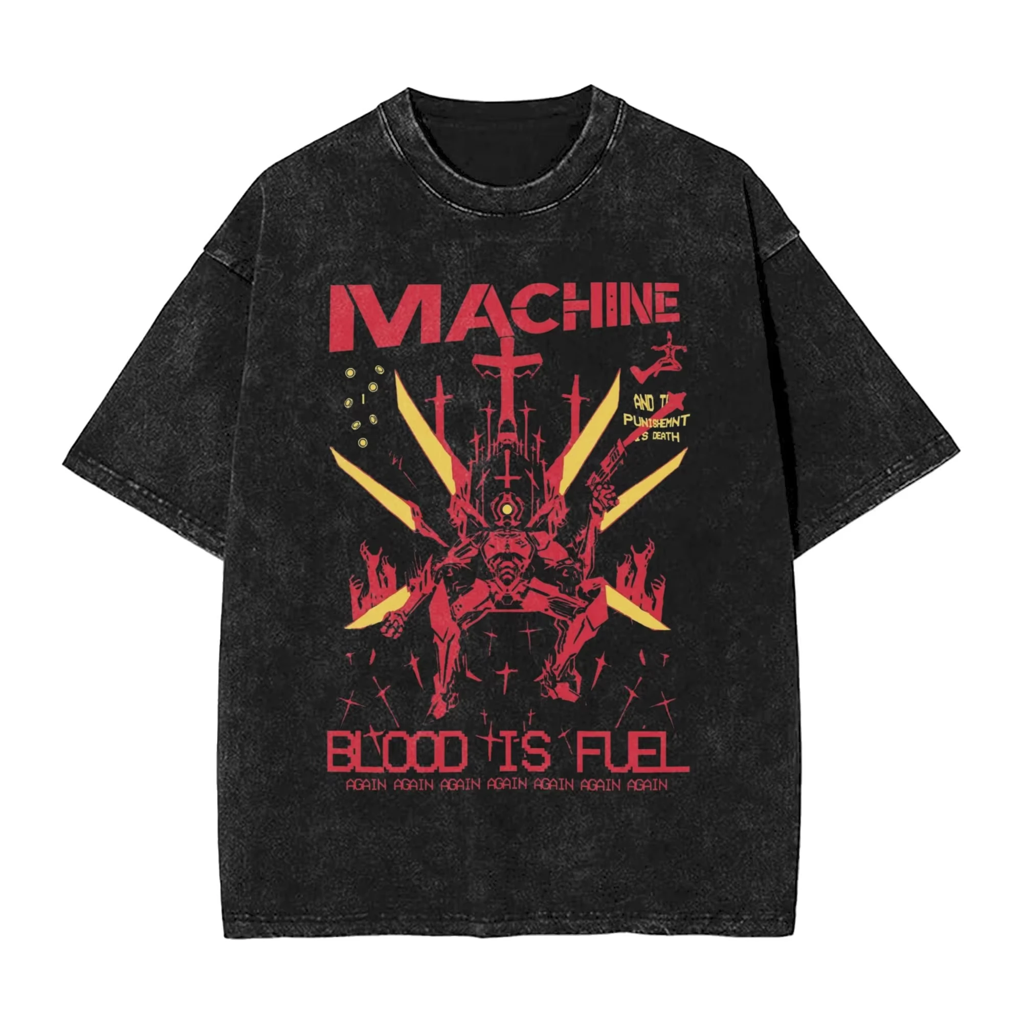 Awesome Ultrakill Shooting Game Graphic Washed Pure Cotton T‑shirt Unisex Oversized Short Sleeve Summer Streetwear Casual Tops