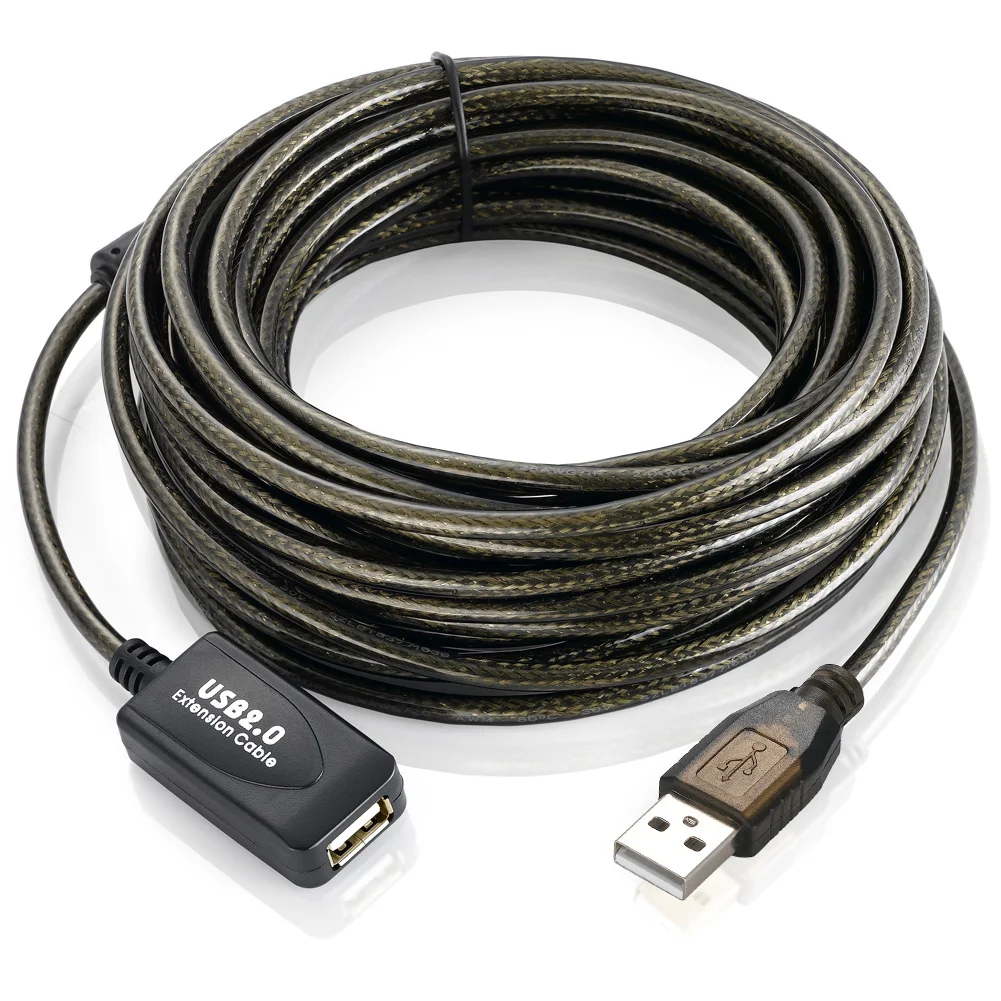 Bochara USB 2.0 Extension Cable Type A Male to Female Dual Shielding(Foil+Braided) Active Booster Chips 5m 10m 15m 20m 30m