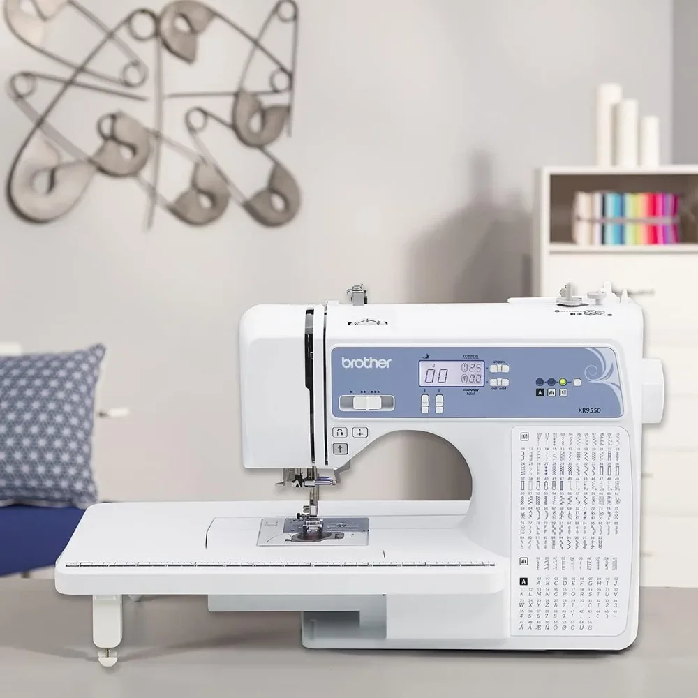 

Sewing and Quilting Machine, Computerized, 165 Built-in Stitches, LCD Display, Wide Table, 8 Included Presser Feet, White