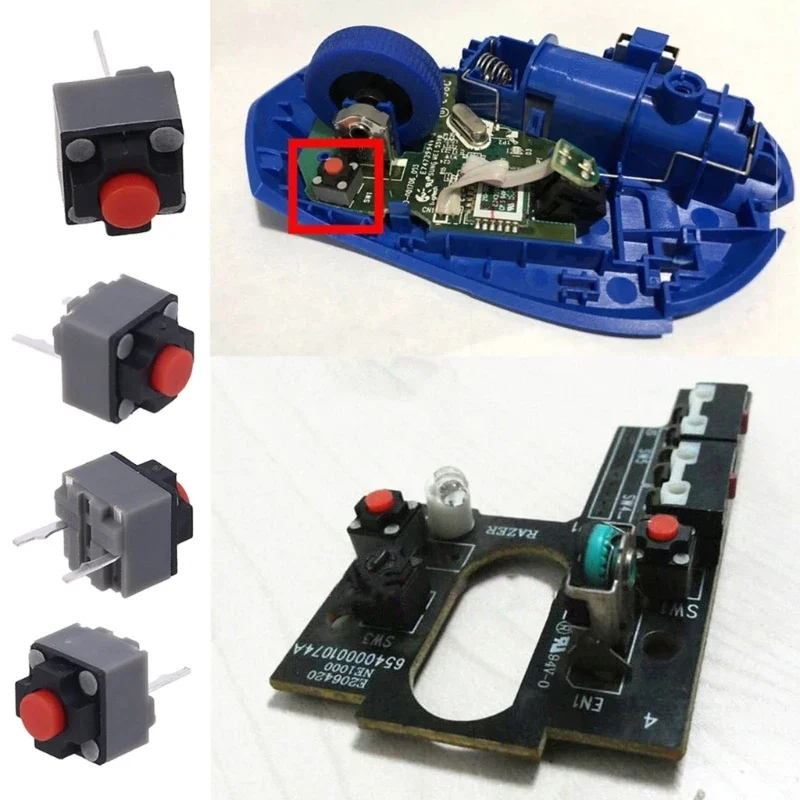 5PCS Mute Button 6x6x7.3 Silent Switch Wireless Mouse Mouse Button Micro Switch 6x6x7.3mm