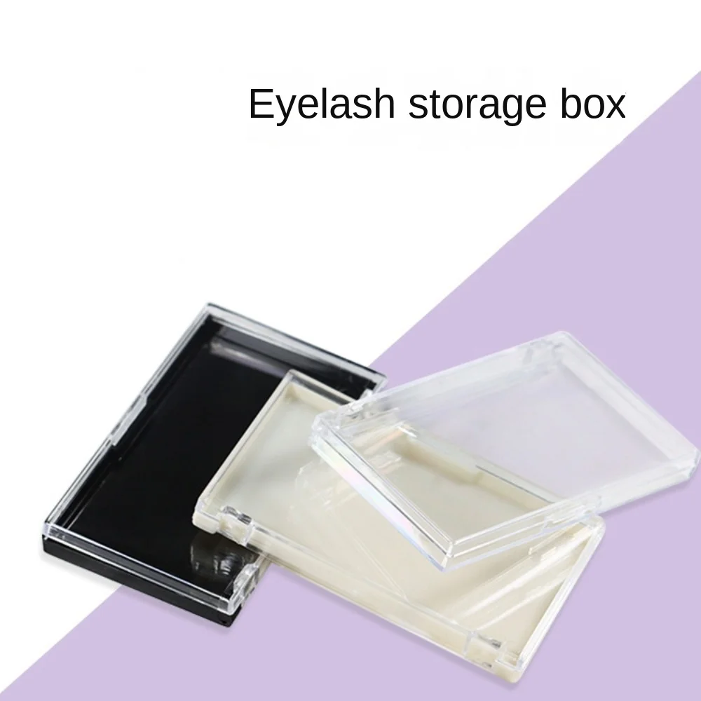 Dust Proof Plastic Eyelash Storage Box Square Shape Clear False Lashes Show Box Transparent Square Box