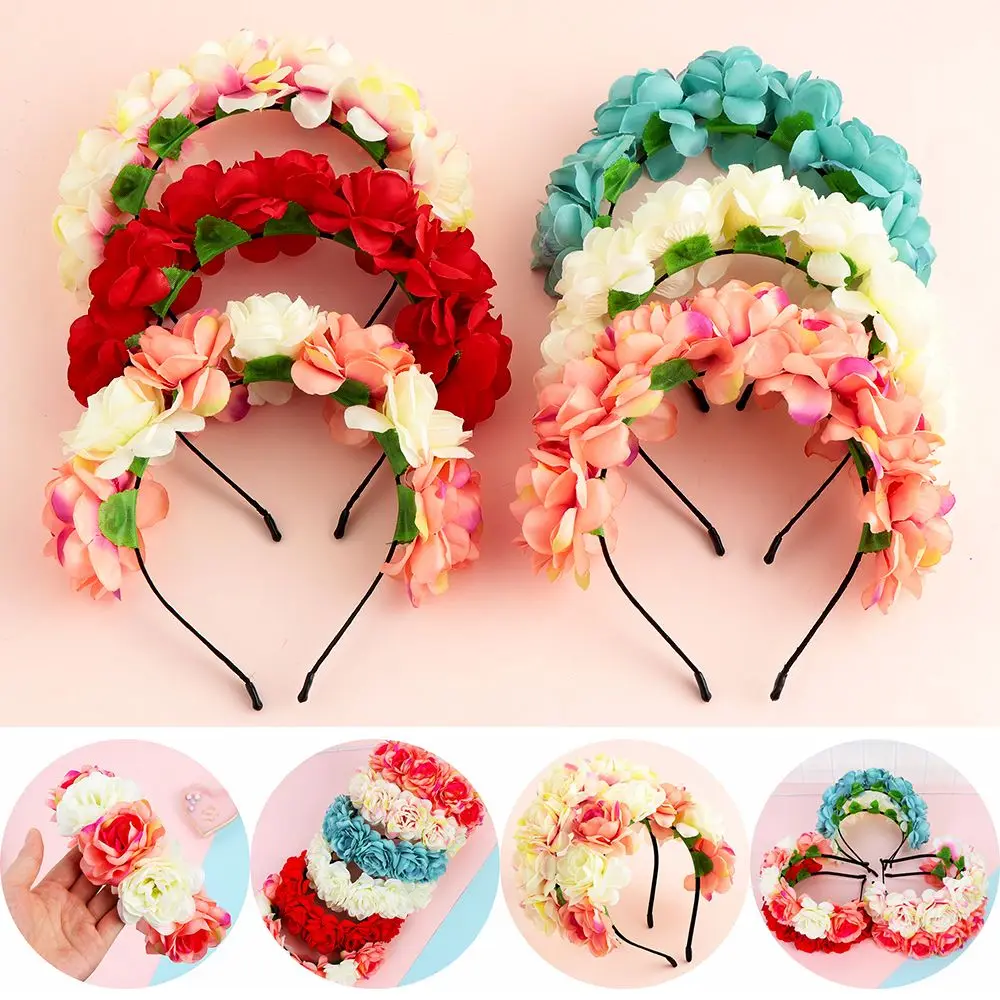 Fashion Princess Hair Accessories Bohemia Beach Headwear Wedding Party Women Flower Headband Bride Headhoop