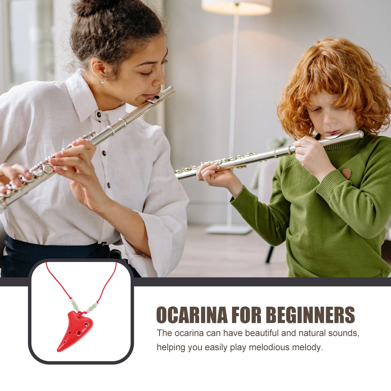 

1Set Traditional Ocarina 6 Holes Musical Instrument Dolomite Material Durable Easy to Learn Portable Suitable All Ages