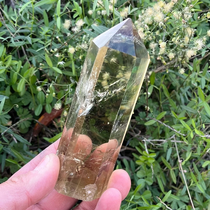 Natural Crystal Point Citrine Healing Obelisk Yellow Quartz Wand Beautiful Ornament for Home Decor Energy Stone Pyramid