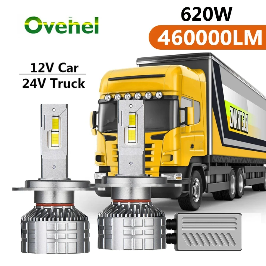 OVEHEL H7 H11 LED Canbus 460000LM 620W H4 H1 H9 H8 9005 9006 HB4 9012 K5C 7750 CSP 12V 24V Truck 6000K Car Headlights Bulbs Auto