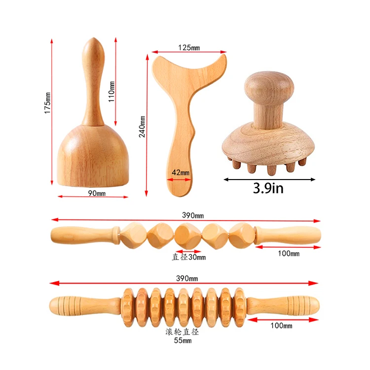 New Product 2022 Wood Therapy Tools Massage Set Massage Therapy Wood Wooden Massage Roller