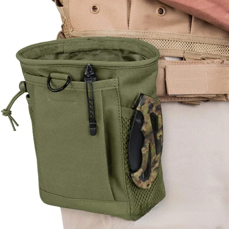 Tactische Molle Trekkoord Tijdschrift Dump Pouch Verstelbare Militaire Utility Riem Fanny Hip Holster Bag Outdoor Ammo Storage Pack