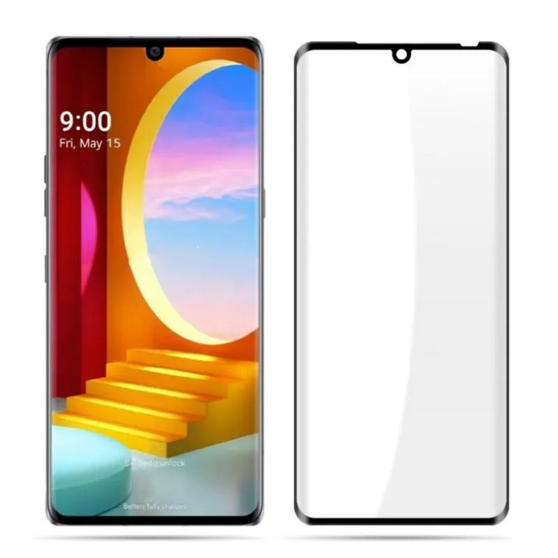 9H Curved Four Sides Glue Tempered Glass For LG Velvet / LG G9 LM-G900N LM-G900EM LG Wing 5G 2/4PCS HD Screen Protector