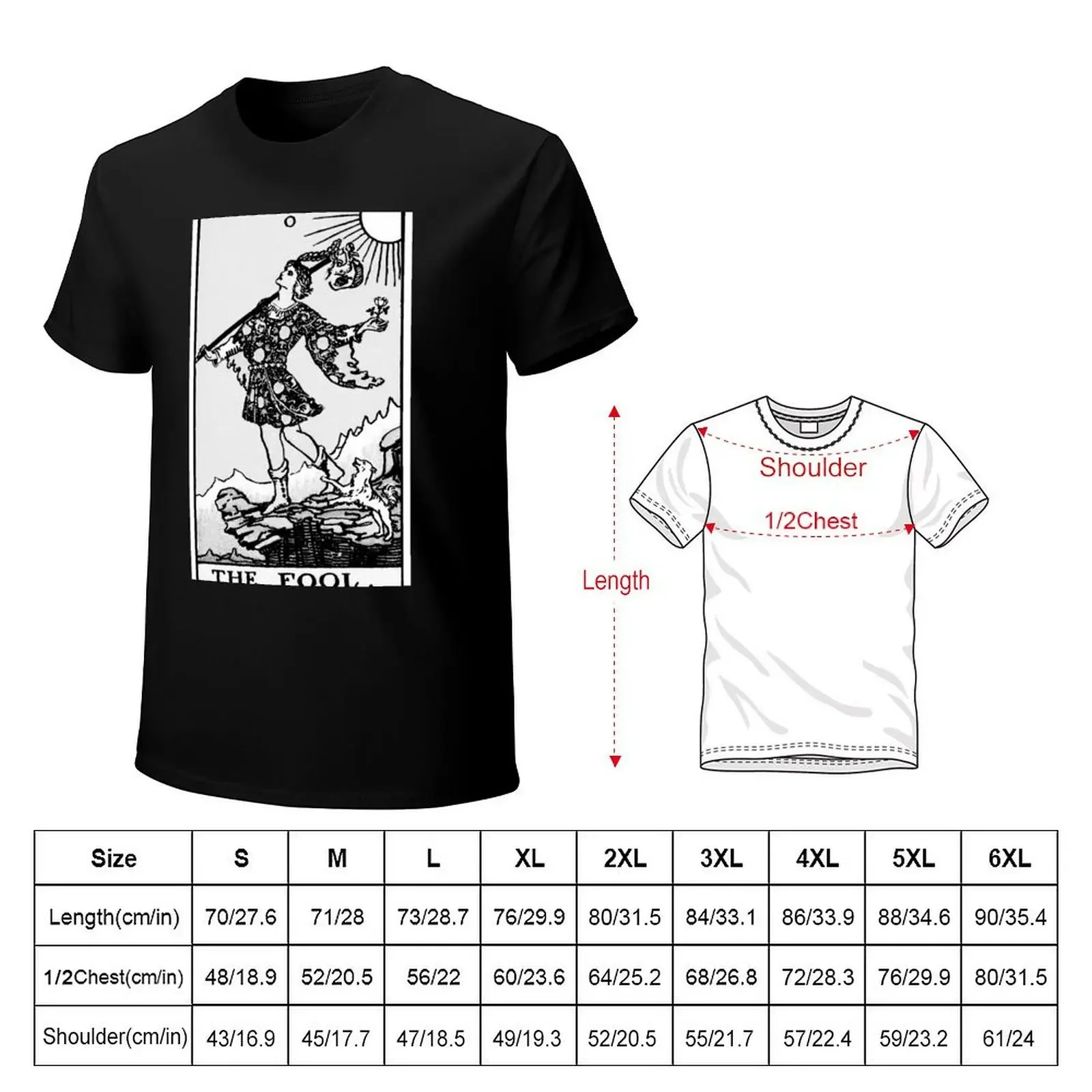 0. The Fool Tarot Card | Black and White T-Shirt for a boy blacks shirts graphic tee mens champion t shirts