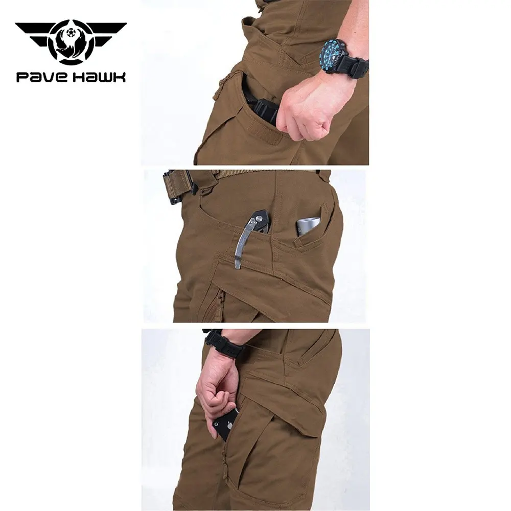 Mens Multi-pockets Tactical Pants New Combat Cotton Pant Ripstops Cargo Pants Army Casual Outdoor Hiking Trousers Male