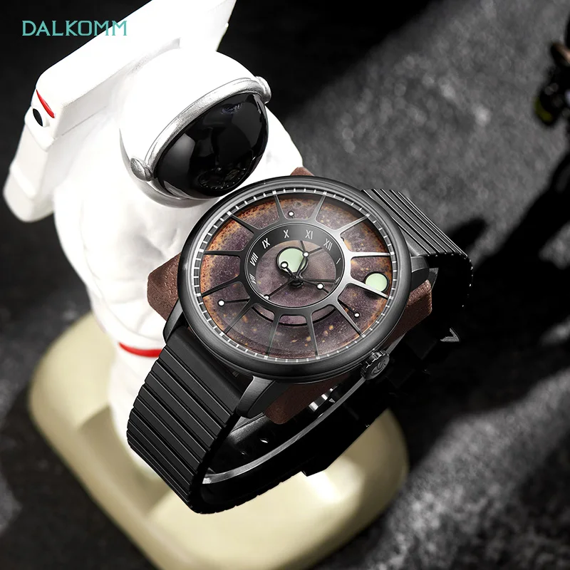 DALKOMM 2024 Design New Mechanical Watch NH35 Planet Theme Automatic Watch Men\'s Luminous Hands 100M Waterproof Rubber Strap