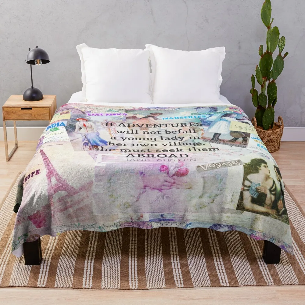 

Jane Austen Travel quote Throw Blanket Winter beds decorative Luxury Throw Soft Beds Blankets