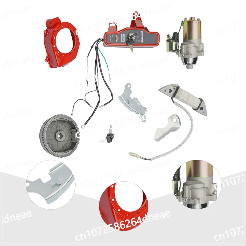 Electric Starter Motor Kit Fit for HFITS GX160 GX200 & MORE 2~3KW 5.5HP 6.5HP 4 Stroke Engines Flywheel Ignition