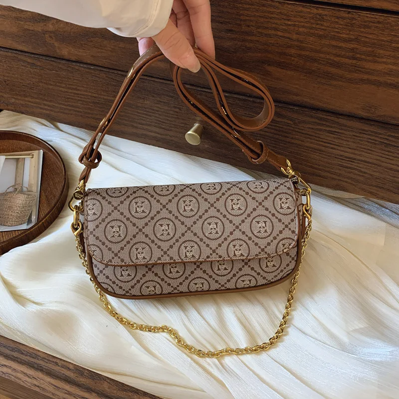 Premium bag women's Korean version casual foreign style fashion printed mahjong bag versatile shoulder messenger bag