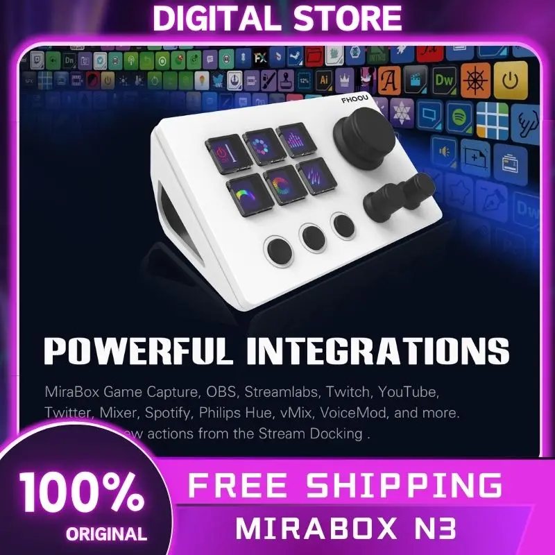 Mirabox N3 StreamDeck Global Edition Stream Deck LCD Live Content Creation Controller Custom Visual Keyboard Button For Win/Mac