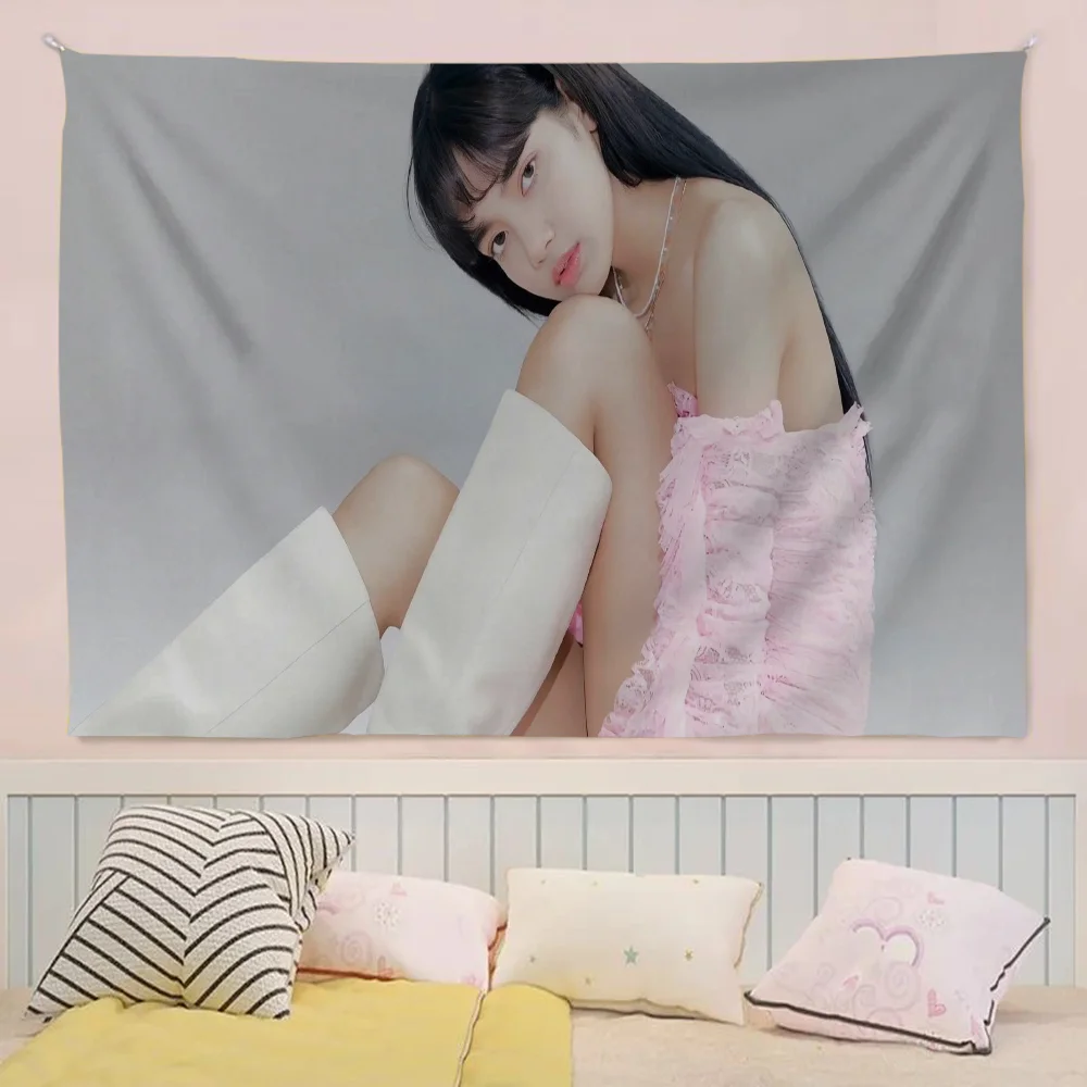 LIsa Lalisa Manobal Banner Art Printing Japanese Wall Flag Anime Wall Hanging Home Decor