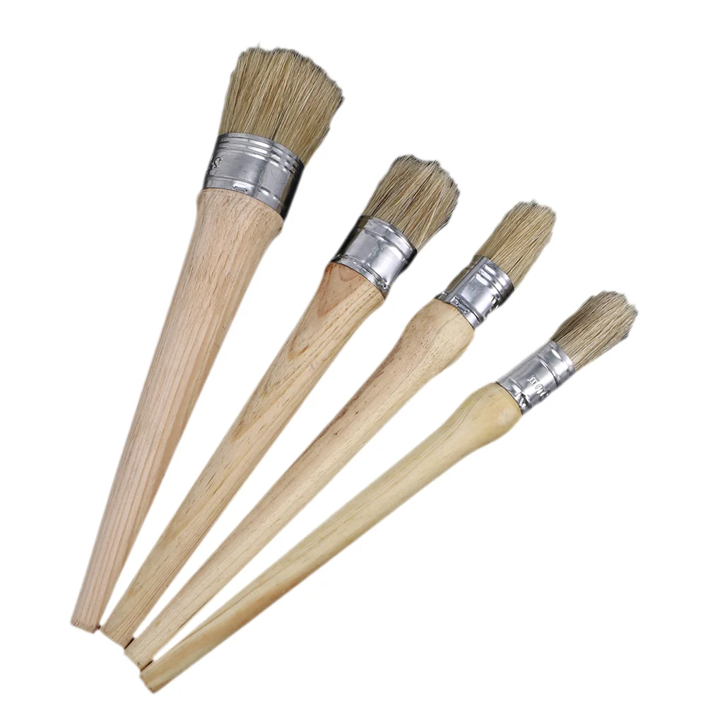 2 PCS Professional Wax Brush Wood Paint Round Head Waxing Painting Wooden