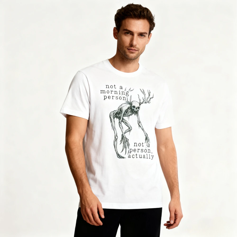 Wendigo Morning Person Vintage Style Tshirt Adult Humor Tee Wendigo T-Shirt Gift for Cryptid Lover Sarcastic Shirt Mens Tops