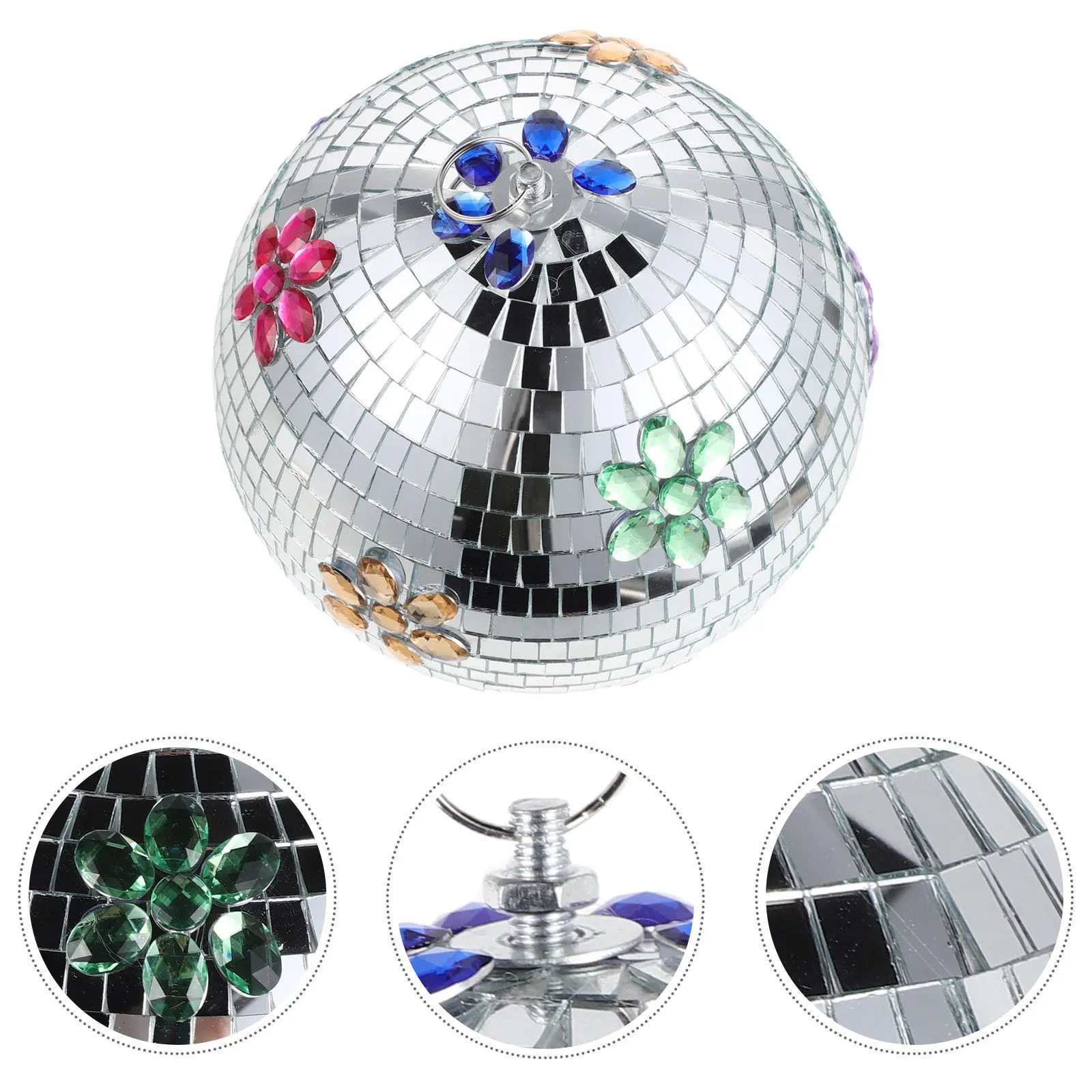 

Мини-зеркальный диско-шар для новогодних украшений 2026 года - отражающая подвесная стеклянная сфера для сцены, свадьбы, музыкального фестиваля