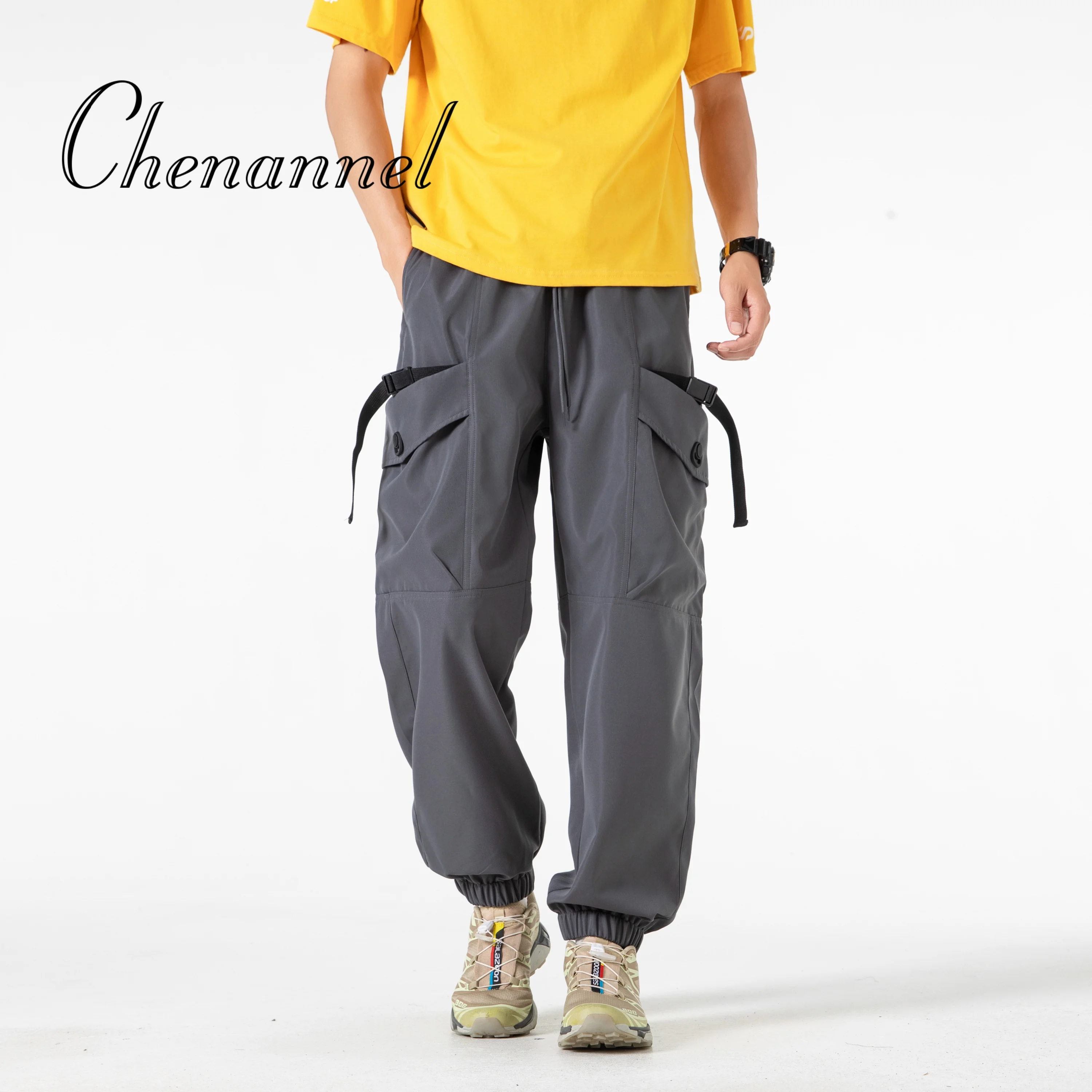 الرجال البضائع السراويل الطويلة عارضة بانت أزياء فضفاضة مريحة بلون جيوب متعددة أجهزة لياقة خارجية الجري عارضة بنطلون