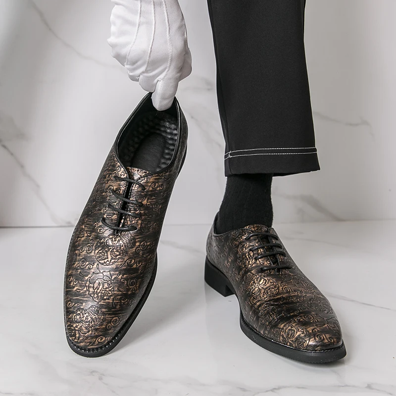 

Новые роскошные мужские броги, кожаные туфли-лифты, мужская стелька, увеличивающая рост, черная деловая свадебная рабочая мужская обувь
