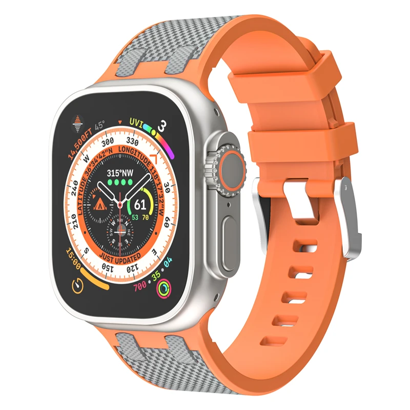 Suitable for Apple Watch Series 1~9 Generation/Se Apple Sports Style Farmhouse Oak Silicone Strap image 2