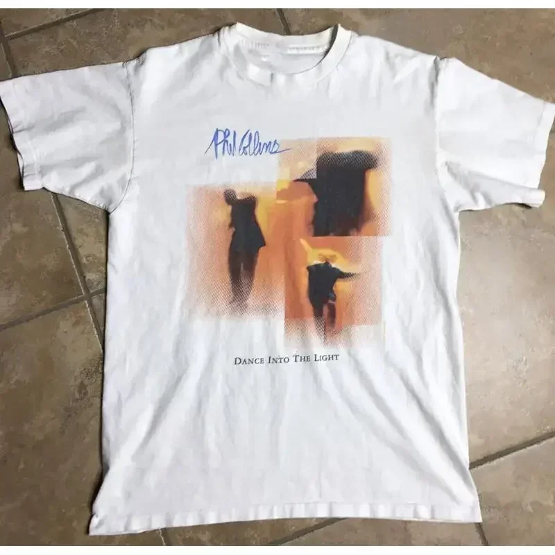 Vtg Phil Collins Dance Into the Light White All Size Cotton T Shirt J506