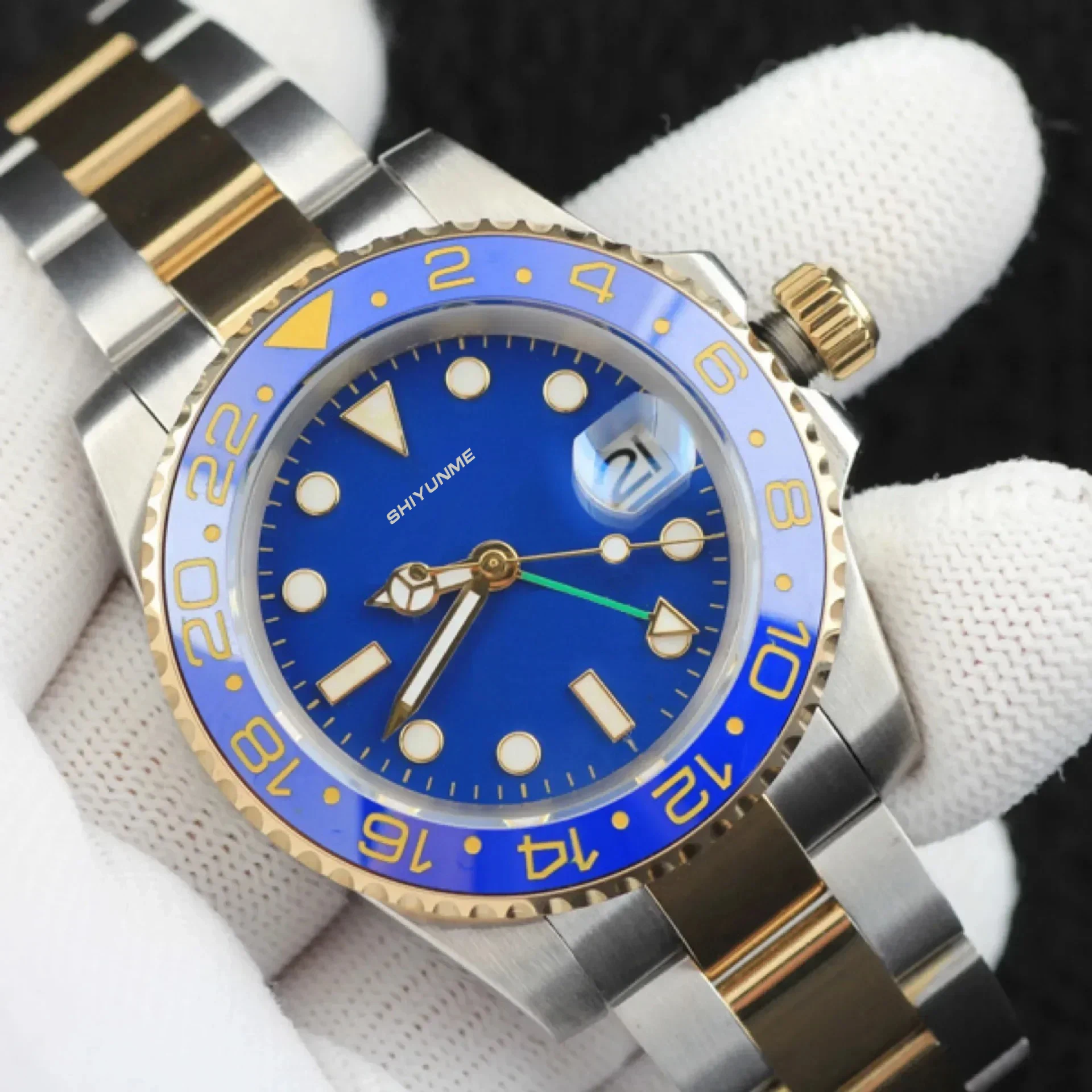 Automatische mechanische Unisex-Uhr, voll funktionsfähig, World Time Sapphire 2813, Serie 904L