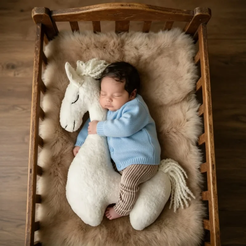 

1pc Baby Photography Prop Little Horse Studio Full Moon 100 Days Baby Nordic Unicorn Photo Shoot Studio Accessory for Infant
