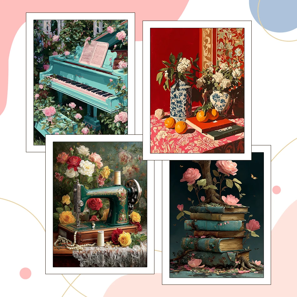 

RUOPOTY Painting By Numbers Acrylic flowers 40X50cm Canvas Picture Retro Handwork Art Supplies Crafts Home Decoration Painting