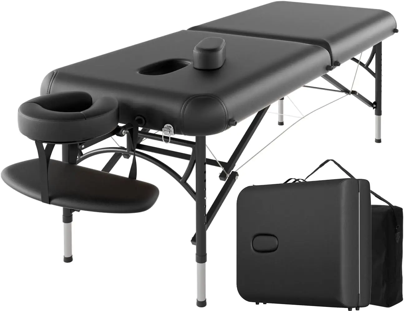 Facial Solon Spa Tattoo Bed Height Adjustable with Carrying Bag & Aluminium Leg Hold Up to 1100LBS