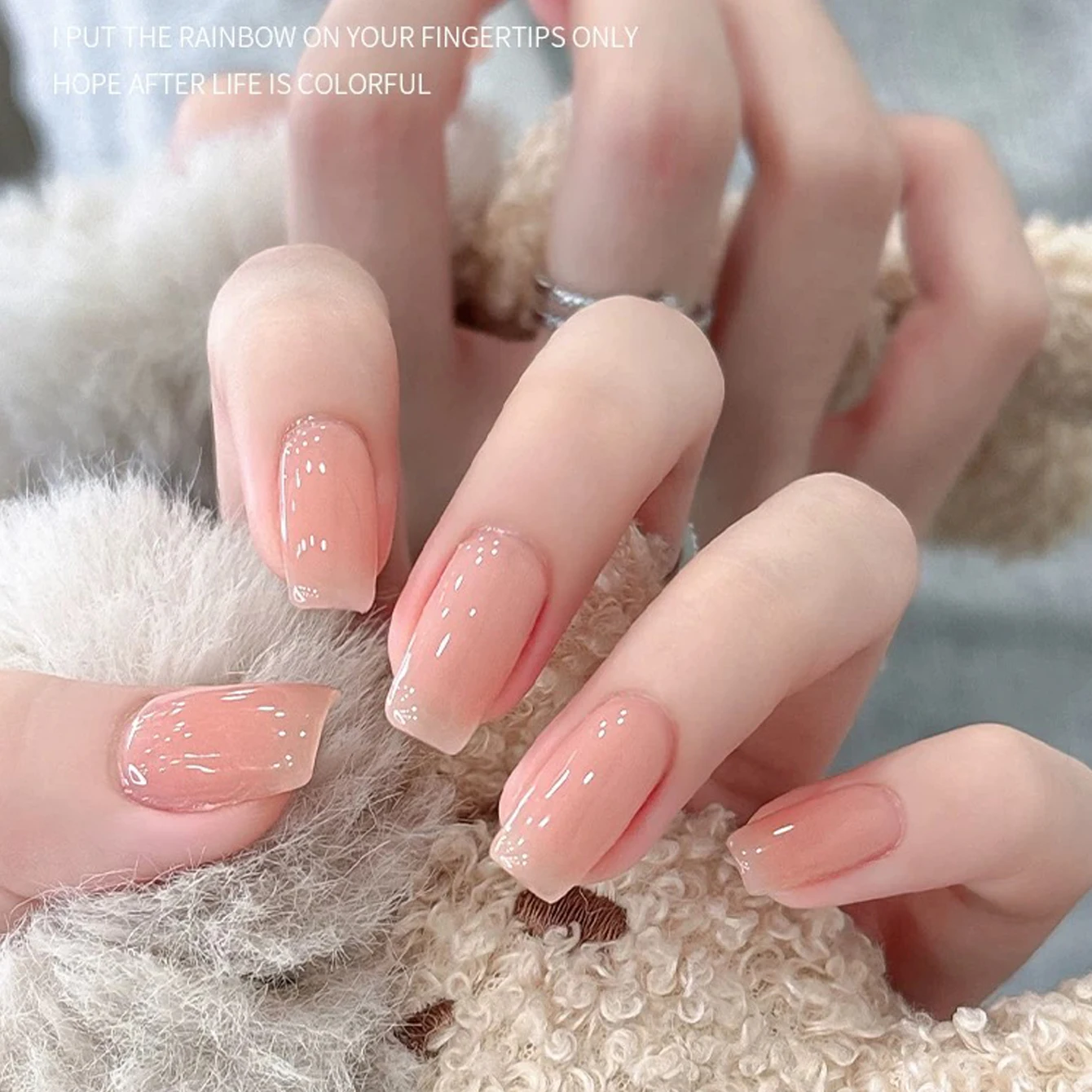 6-częściowy zestaw lakierów hybrydowych na lato 2025 - Ice Skin Nude & Bare Pink Gradient, długotrwałe akcesoria do paznokci do salonu i DIY (zestaw lakierów hybrydowych)