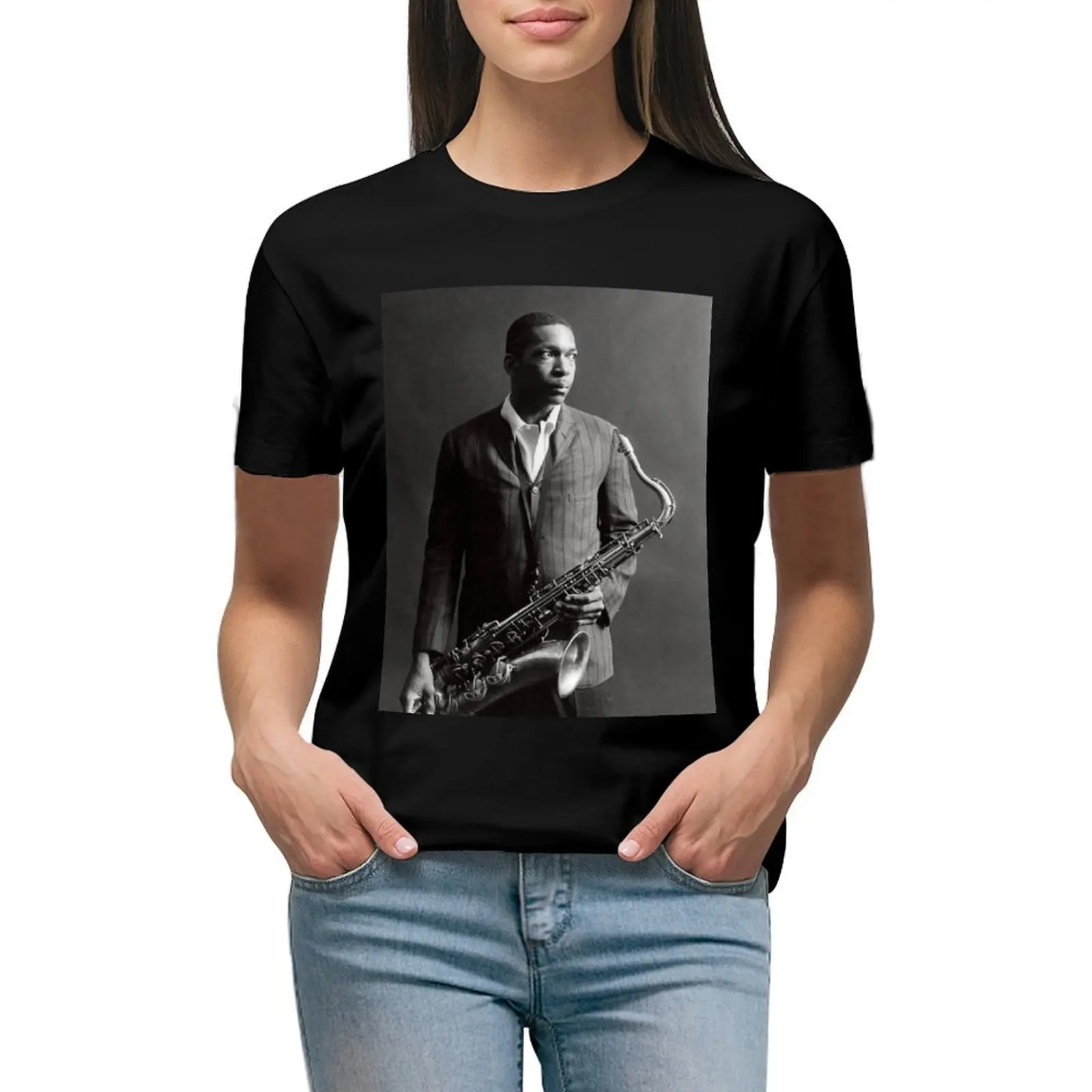 

Saxophonist John Coltrane T-shirt graphics summer clothes animal print shirt for girls T-shirts for Women