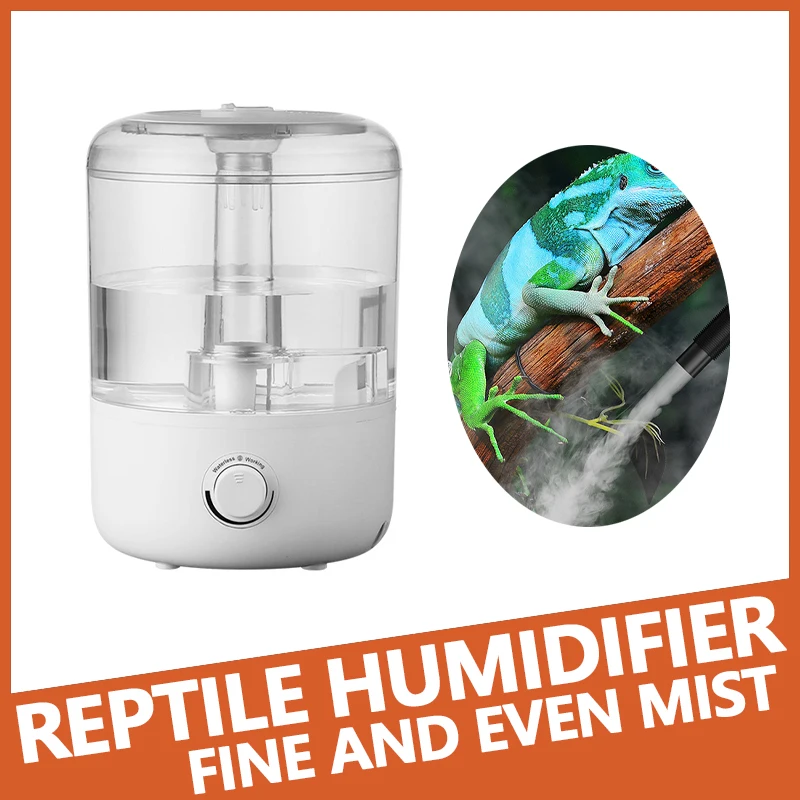 Reptile Lizard Humidifier 4 Liters Double Tube Large Capacity Water Humidifier Tropical Rainforest Pet Spray Humidifier