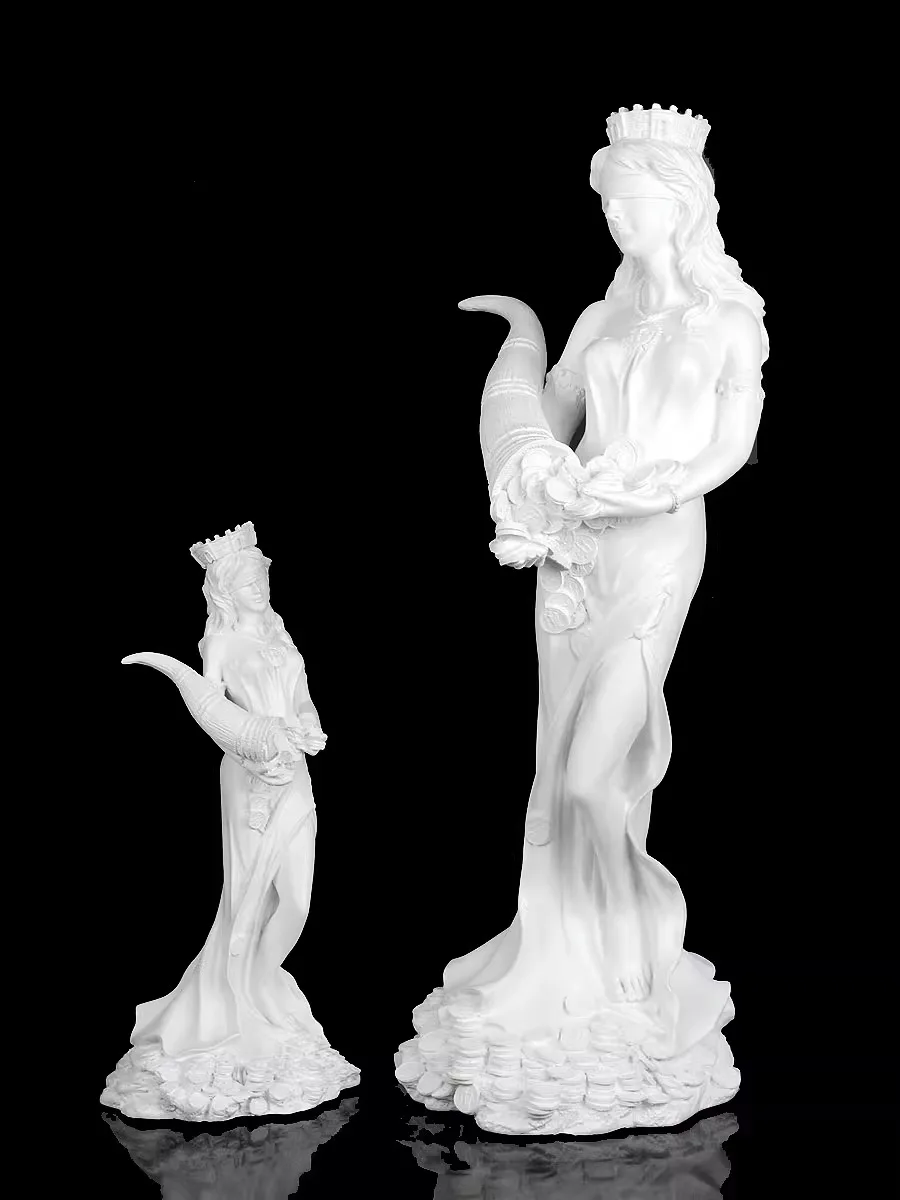 White Wealth Goddess Sculpture Home Decoration Ornaments Ancient Greek mythology Goddess Figure Resin Statue Shop Opening Gift