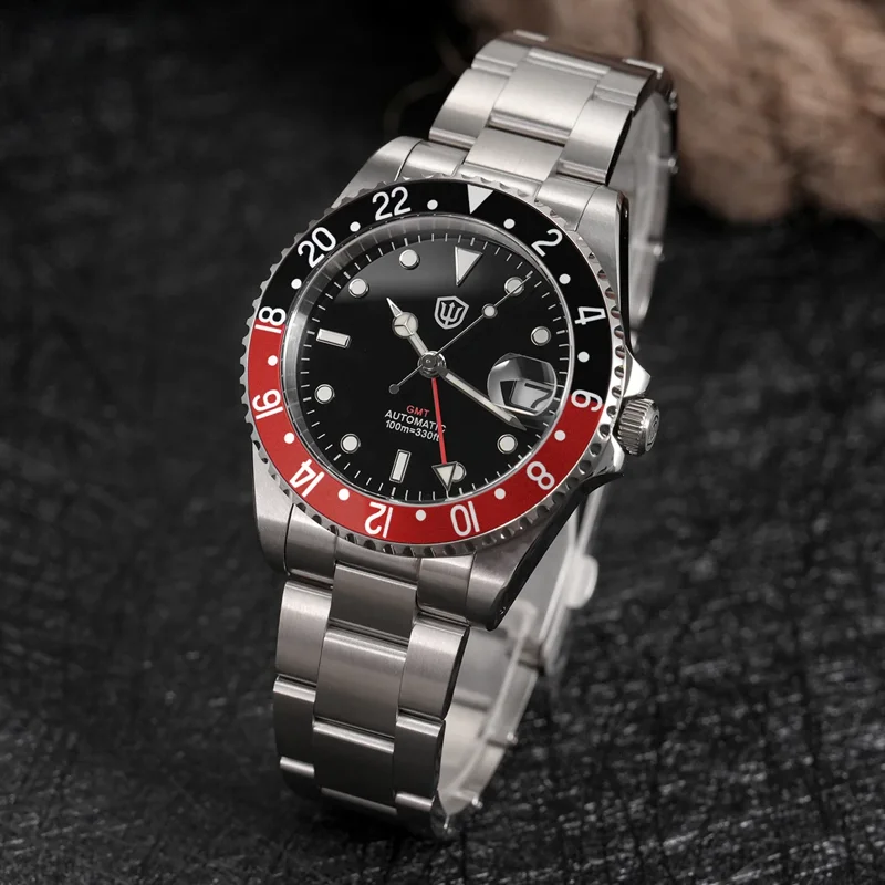Watchdives WD0014 GMT Men Mechanical Watches 24-Click Bezel NH34 Automatic Watch Sapphire 100M Waterproof 41.5Mm Luxury Watch