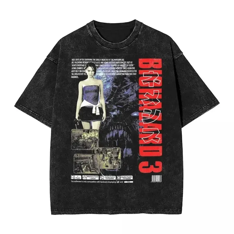 Resident Evil 3 Jill Valentine Themed T-Shirt – Character Graphic & Game Scene Apparel for Survival Horror Fans T-shirts