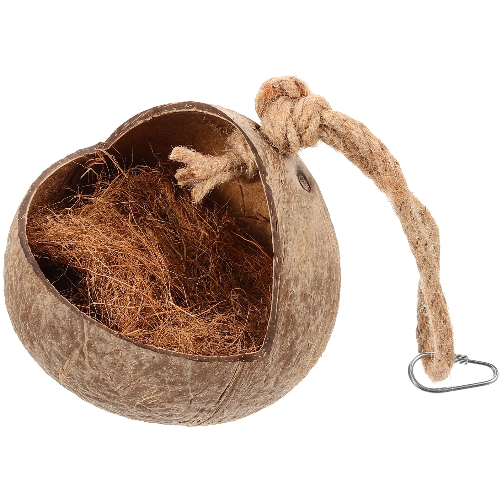 

Coconut Shell Nest Hanging Bird Hammock Coconuts Accessories Parrot House Comfortable Sleep Toy Swing Bird