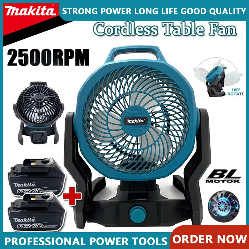 

Беспроводной настольный вентилятор Makita, портативный вентилятор для кемпинга, 21 В, многоцелевой настольный напольный вентилятор с регулируемой головкой, 3 скорости, питание