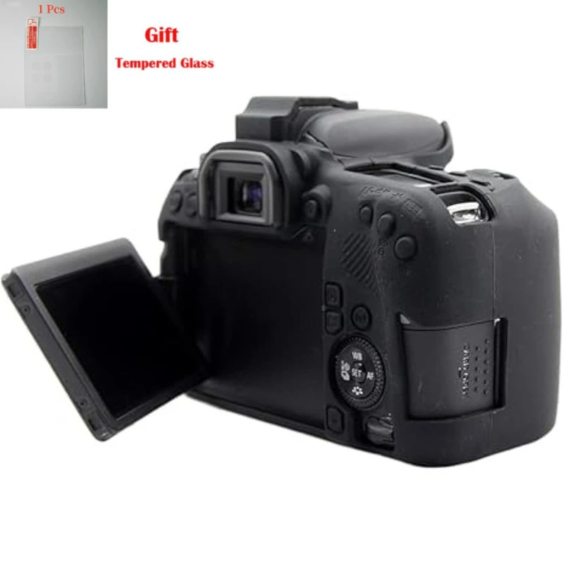 

Silicone case For Canon EOS 77D Protective sleeve soft rubber sleeve photography bag SLR camera bag + free tempered film