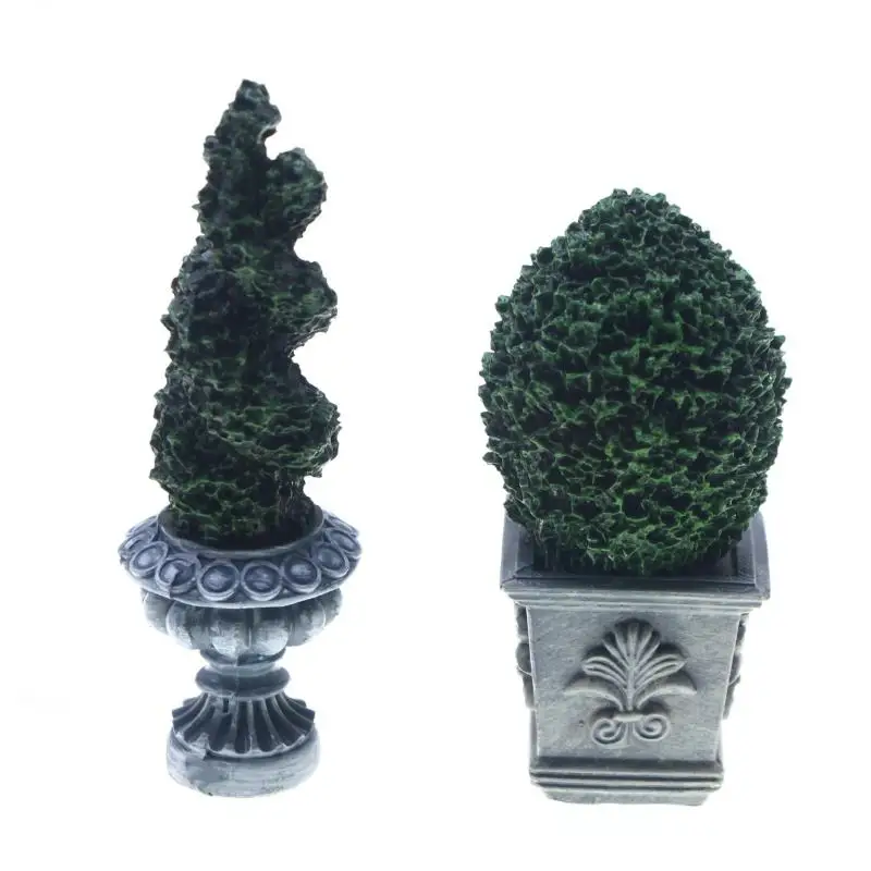 Modelo de Planta Verde em Vaso para Casa de Bonecas 1/12, Decoração de Paisagismo para Casa de Bonecas, Ornamento de Bonsai