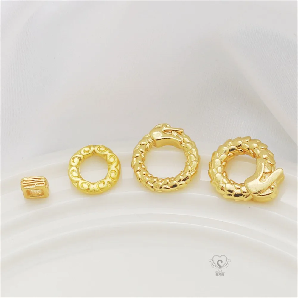 

Matte Gold-Plated Faucet Thread Closed Ring, Square Bracelet Bead Spacer, DIY Jewelry Accessories