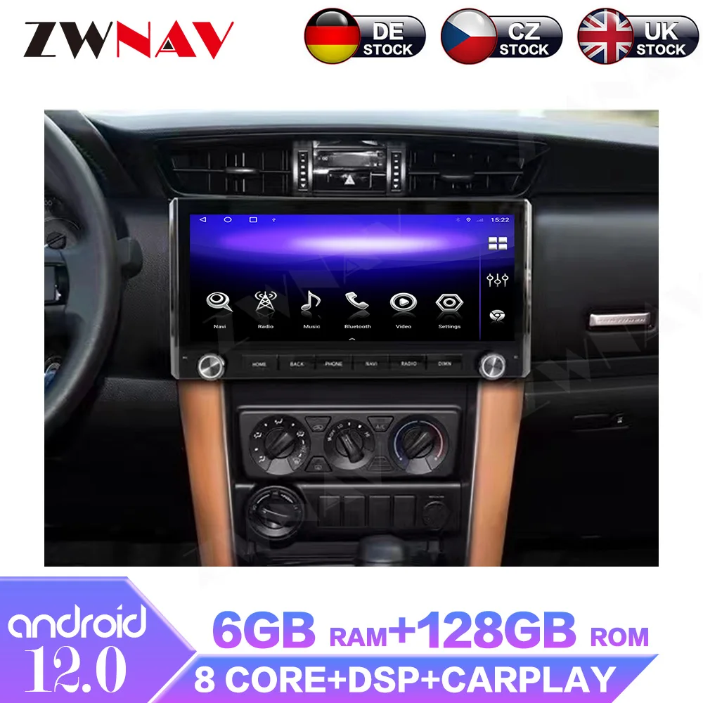 12.3 '' Car Radio Player For Toyota Fortuner 2015-2021 Auto Android Intelligent Touch Screen Wireless  Multimedia Video Carplay