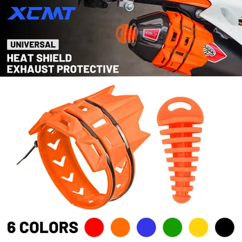 מגן סילנסר עגול לאופנוע מוטו כיסוי מגן למערכת פליטה של צינור...