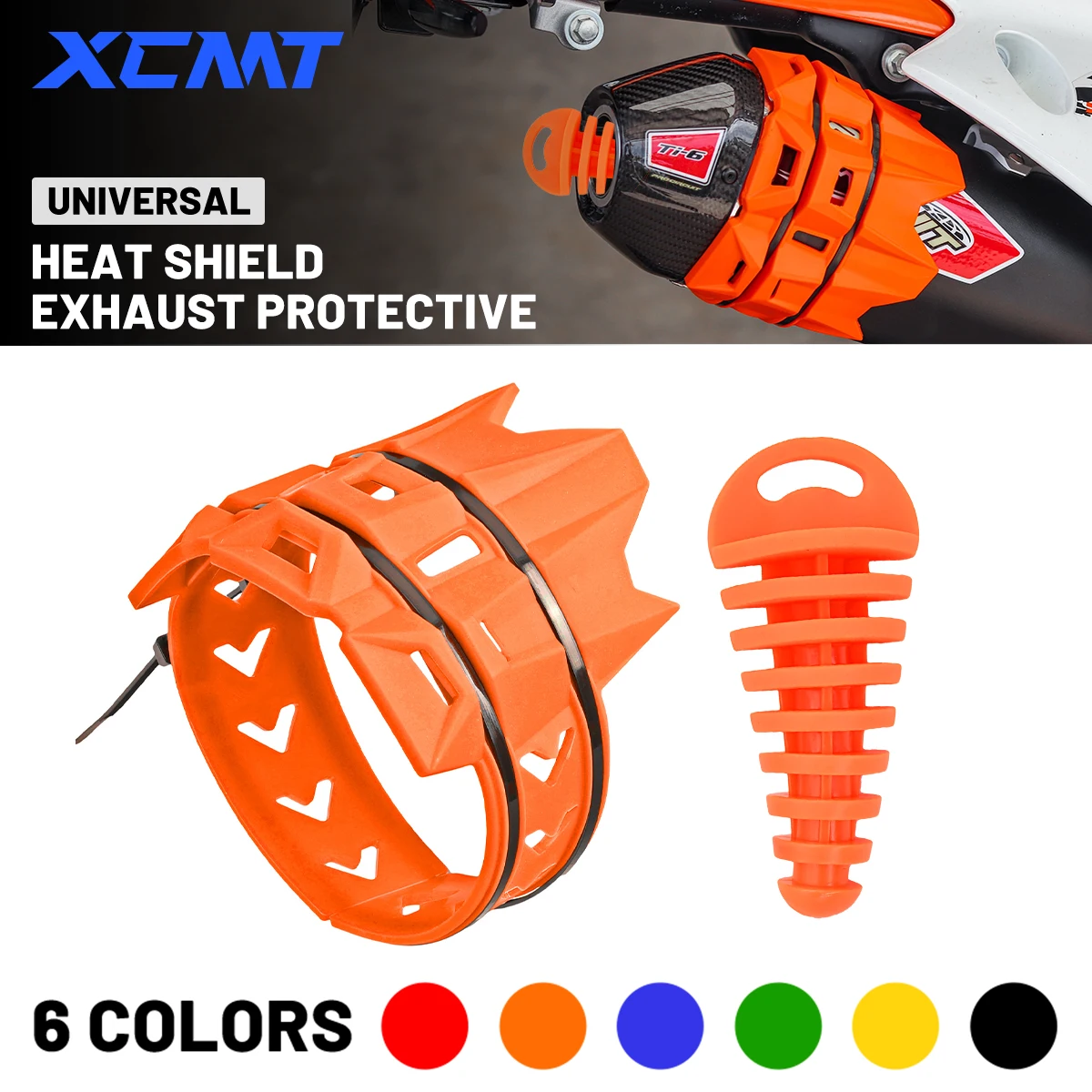 מגן סילנסר עגול לאופנוע מוטו כיסוי מגן למערכת פליטה של צינור פליטה עבור KTM Yamaha Husqvarna Dirt Pit Bike