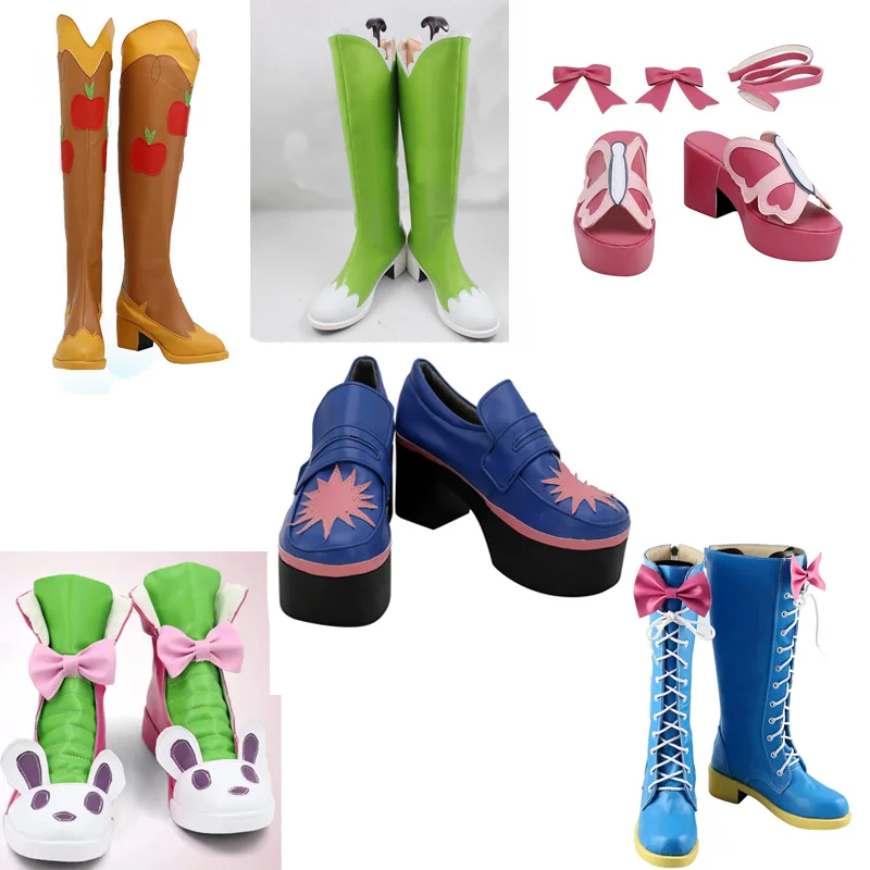 Fluttershy Twilight Sparkle Apple Jack Pinkie Cosplay Shoes Dash Boots  custom made