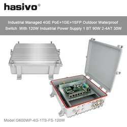 Hasivo 야외 산업용 방수 PoE 스위치, L2 관리, IP68, 2SFP 이더넷 스위치